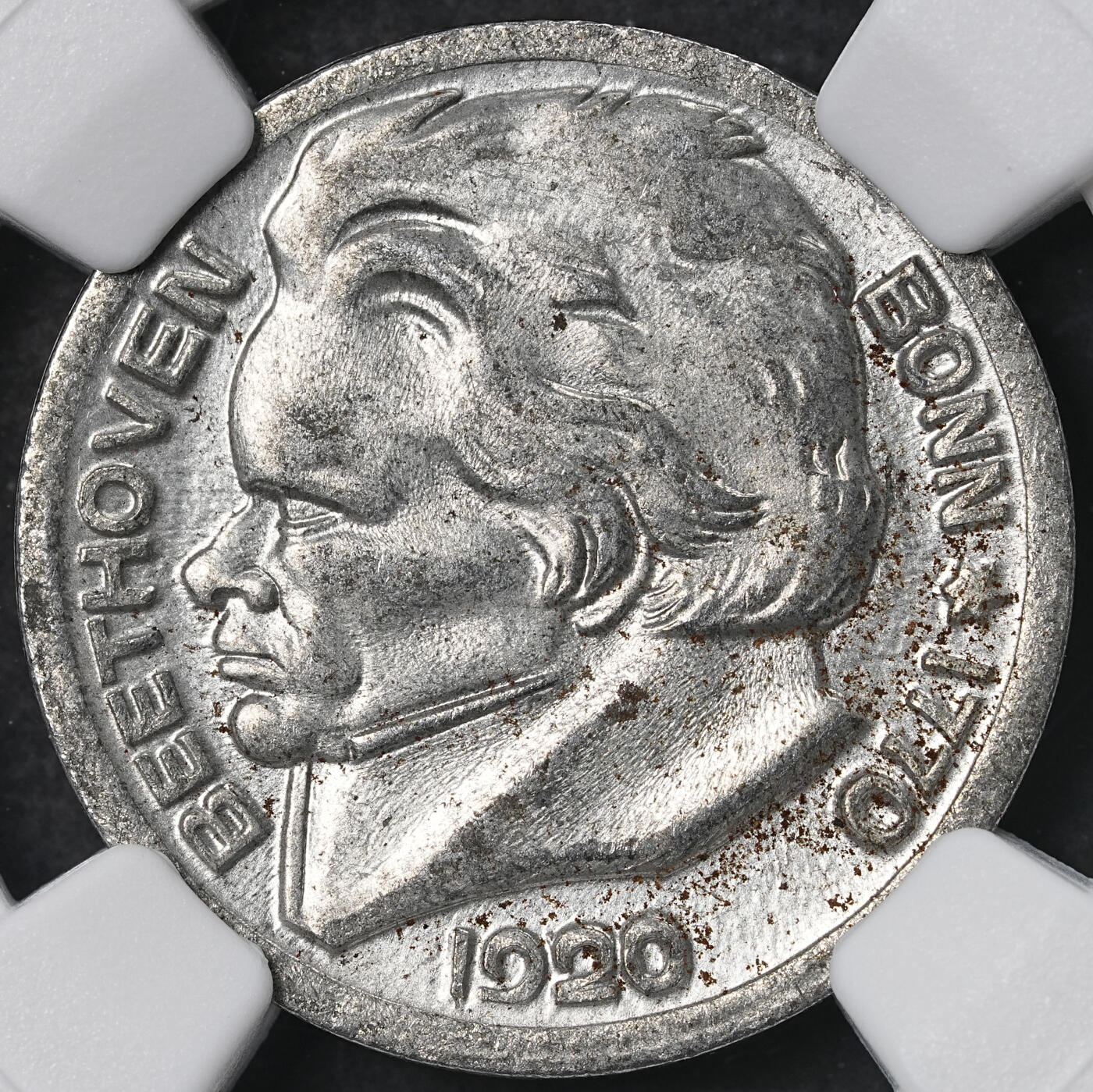 修遠堂世界钱币第六十二期 NGC MS64 1920年德国紧急时期波恩市10芬尼铁币 贝多芬头像