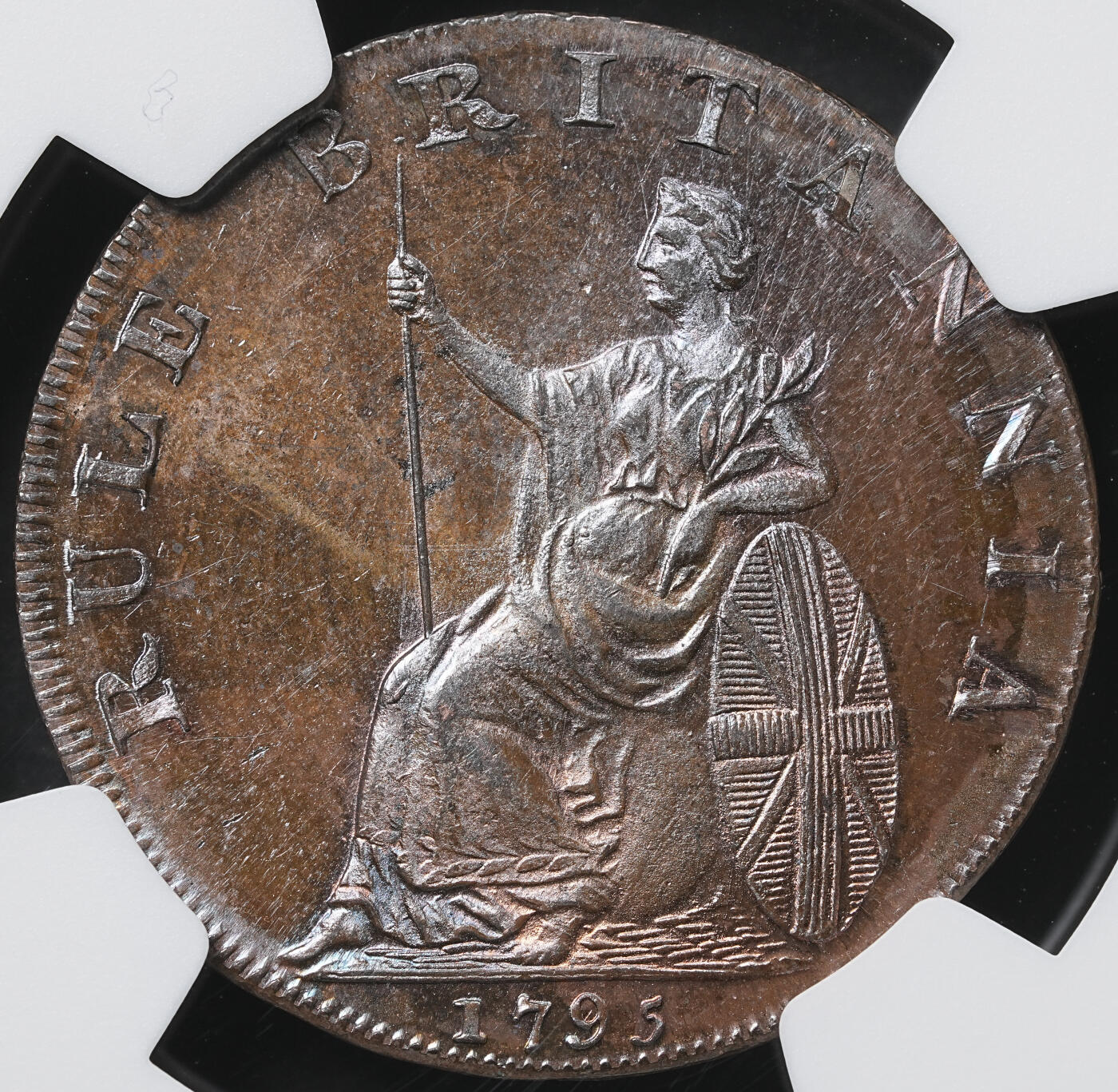 修遠堂世界钱币第六十二期 NGC MS63BN 1795年英国萨塞克斯郡-奇切斯特1/2便士代用币