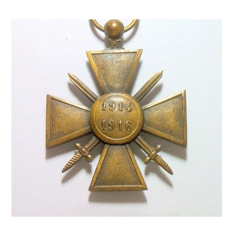 法国1916年 一战铁十字女神头像高浮雕精制大铜章 40MM