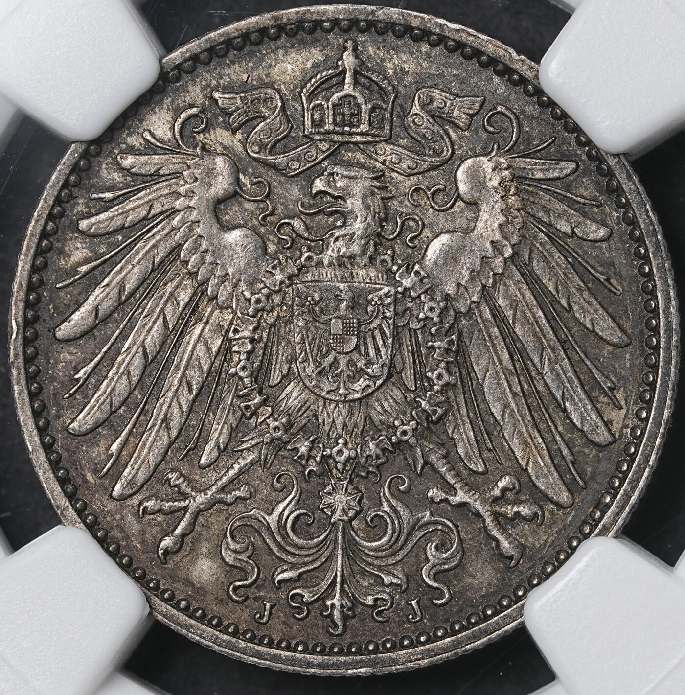修遠堂世界钱币第六十二期 NGC MS63 1914年德国1马克银币 J厂铭