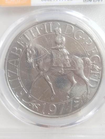 纪念币 硬币 评级币专场 1977年 英国伊丽莎白二世加冕纪念币。1克朗。