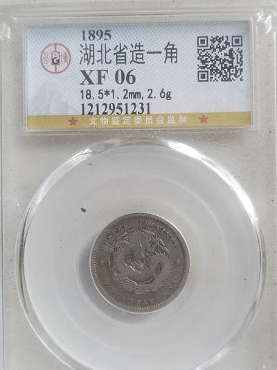评级币专场 - 1895年 湖北省造一角银币。