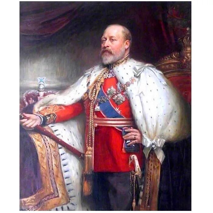 英国1910年 爱德华七世高浮雕精制大合金章 带铭牌 40MM