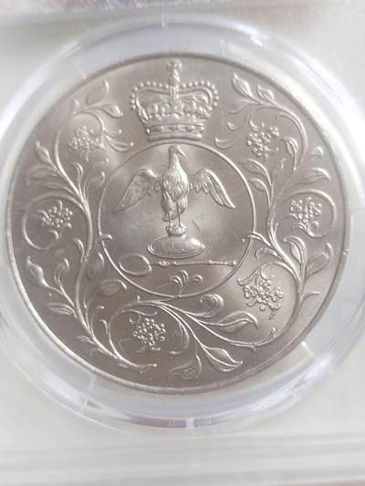 纪念币 硬币 评级币专场 1977年 英国伊丽莎白二世加冕纪念币。1克朗。