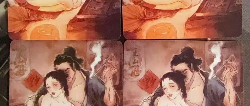光影卡牌第八期，亲签卡，古风美女卡，各家套卡，持续收拍品 燎原彫仙解语花2连+1冷烫+1艺术，共计4张，收藏佳品
