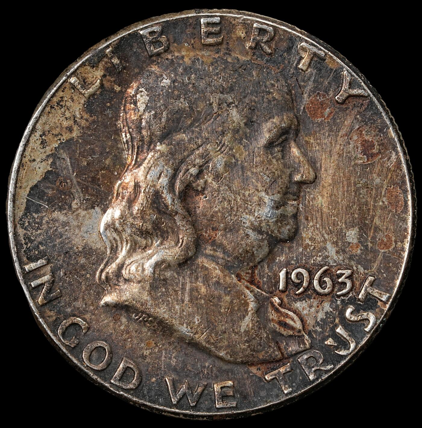 修遠堂世界钱币第六十二期 1963年美国富兰克林半美元银币 12.58g