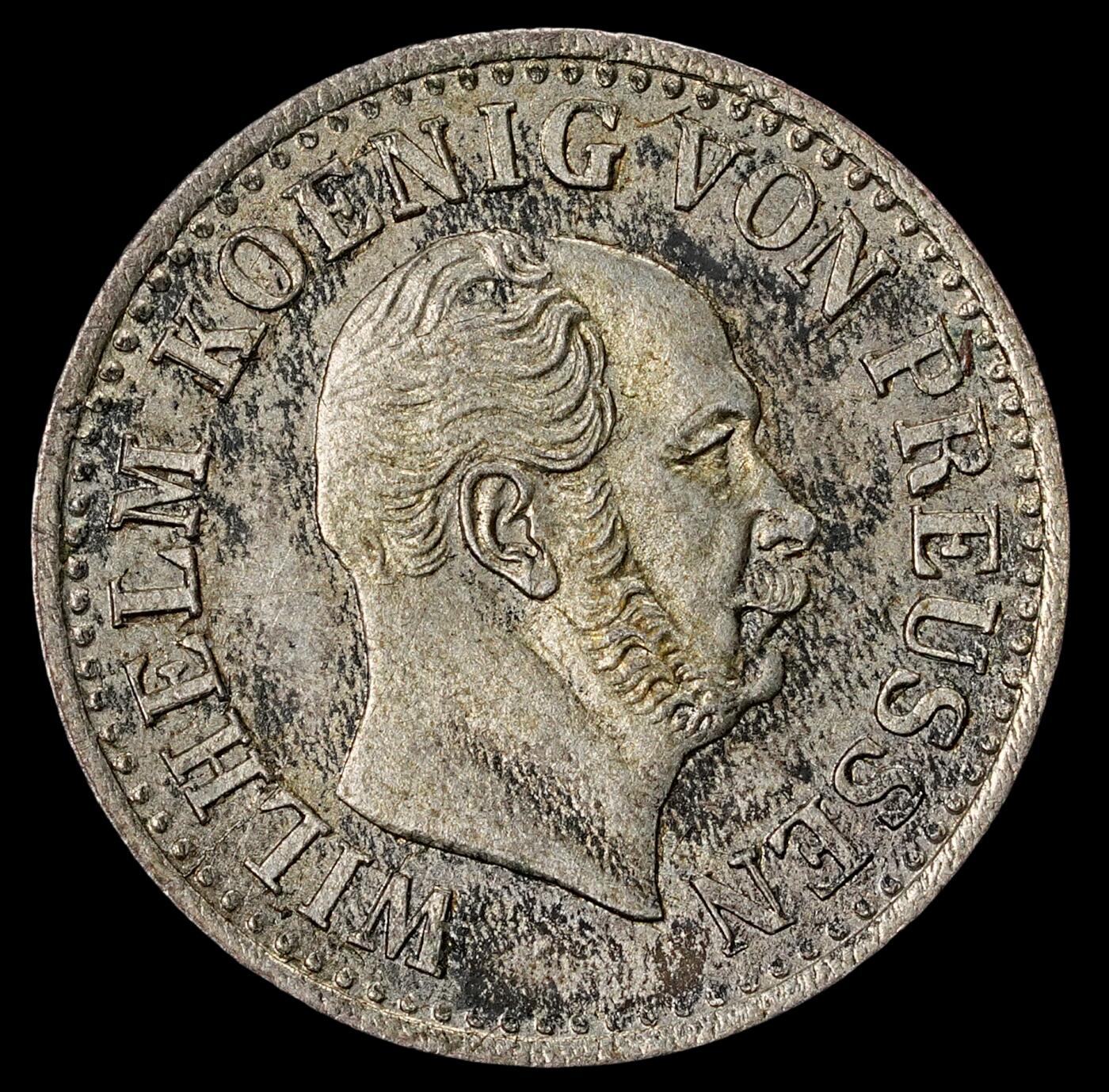修遠堂世界钱币第六十二期 1868年普鲁士1/2银格罗申 1.1g