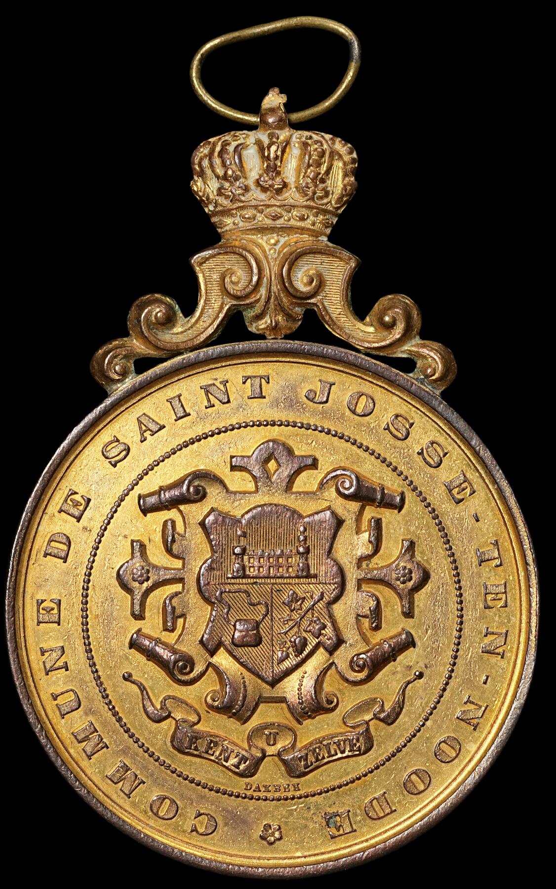 修遠堂世界钱币第六十二期 1892年比利时音乐节鎏金铜章 51mm，50.21g