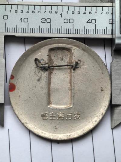 综合藏品场.喜欢出价就得！无套路无托.诚信惠友交友！自动快拍. 正面百万雄狮过长江.背面毛主席万岁.红色像章.铝材质.直径约45MM.保真包老.品自定.实图拍摄按图发货.红色像章收藏.