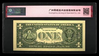 综合藏品场.喜欢出价就得！无套路无托.诚信惠友交友！自动快拍. Fr#3001-B 2013 1 Dollar 66 EPQ豹子号999
