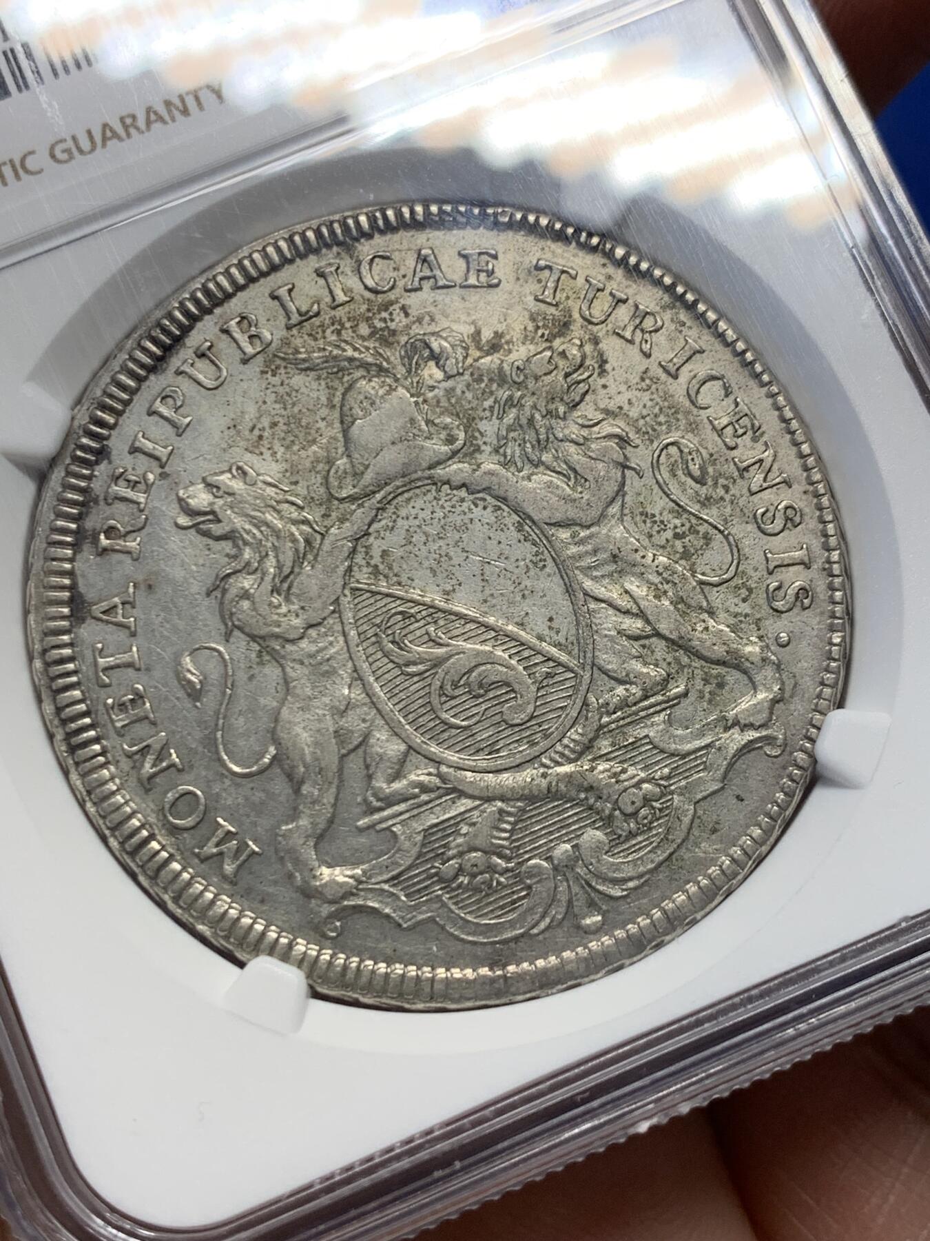 《竞宝斋》第365场 周日，周一 2场连拍 （全场包邮） NGC XF 瑞士 1780年 苏黎世 泰勒大银币 品种少见 原味状态 非常不错的藏品
