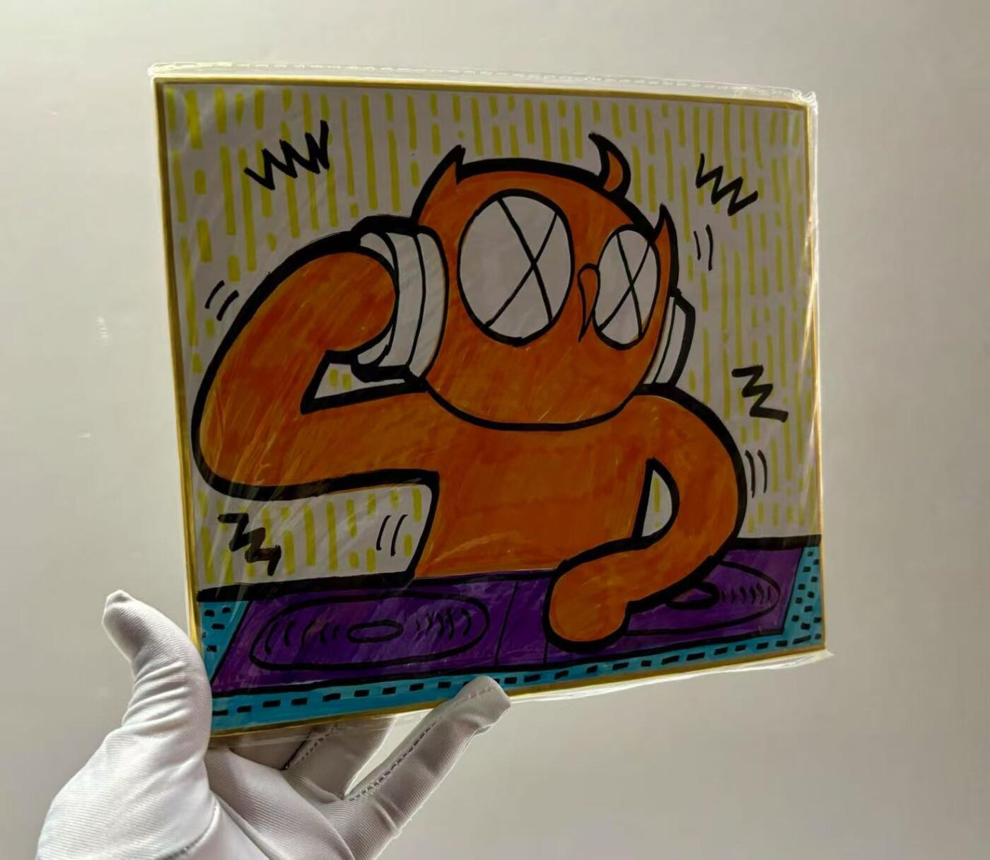 零元拍：歪歪亲笔签名原画色卡，尺寸：21/18厘米，不是复制画哦