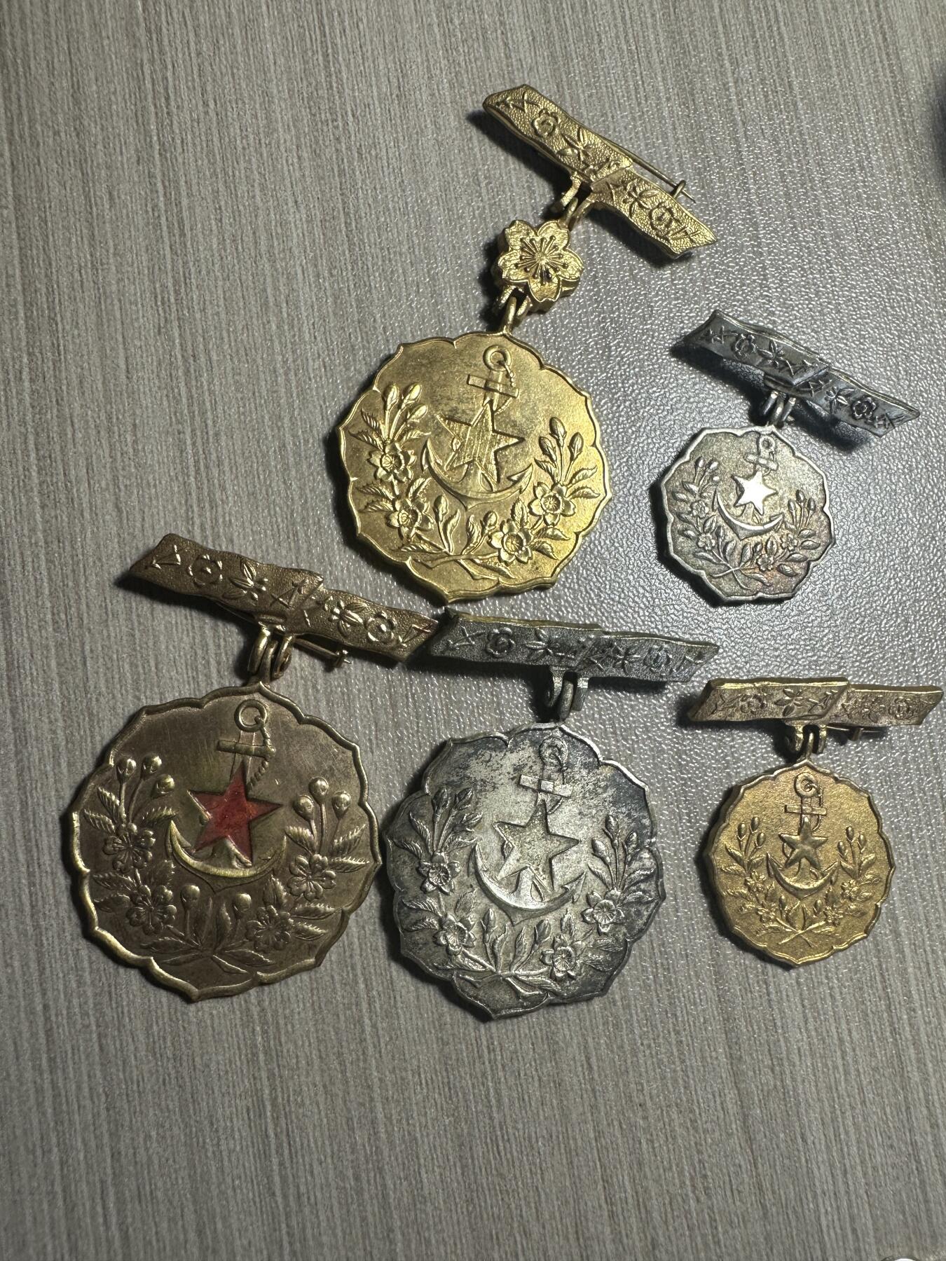 无佣金，章，世界钱币 妇人会章，5个不同版本