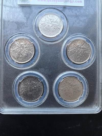 综合藏品场.喜欢出价就得！无套路无托.诚信惠友交友！自动快拍. 1973年法国播种女神5法郎.5枚套装币.单枚直径29+2.1MM单枚重10克.共5枚.实图拍摄