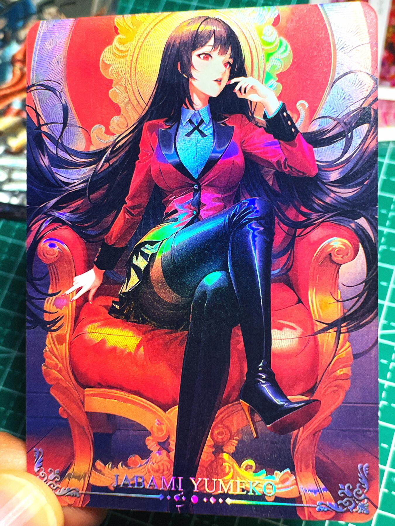 显眼宝第七期 私人收藏卡 驴歪歪 狂赌之渊 王座 折光彩闪卡一张 大卡尺寸 2号
