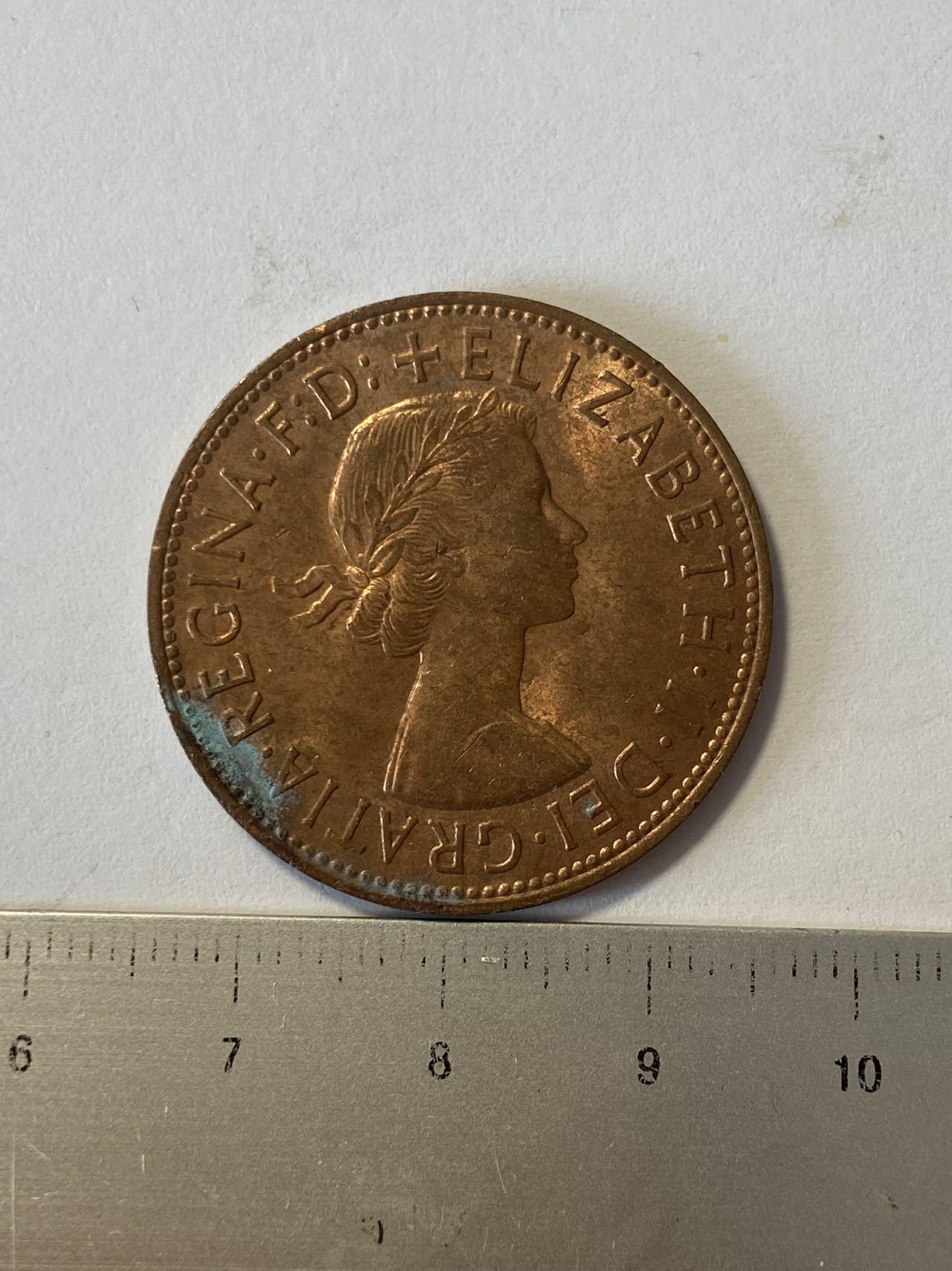 世界各国流通币纪念币等，第三期 1967年英国1便士大铜币，好品
