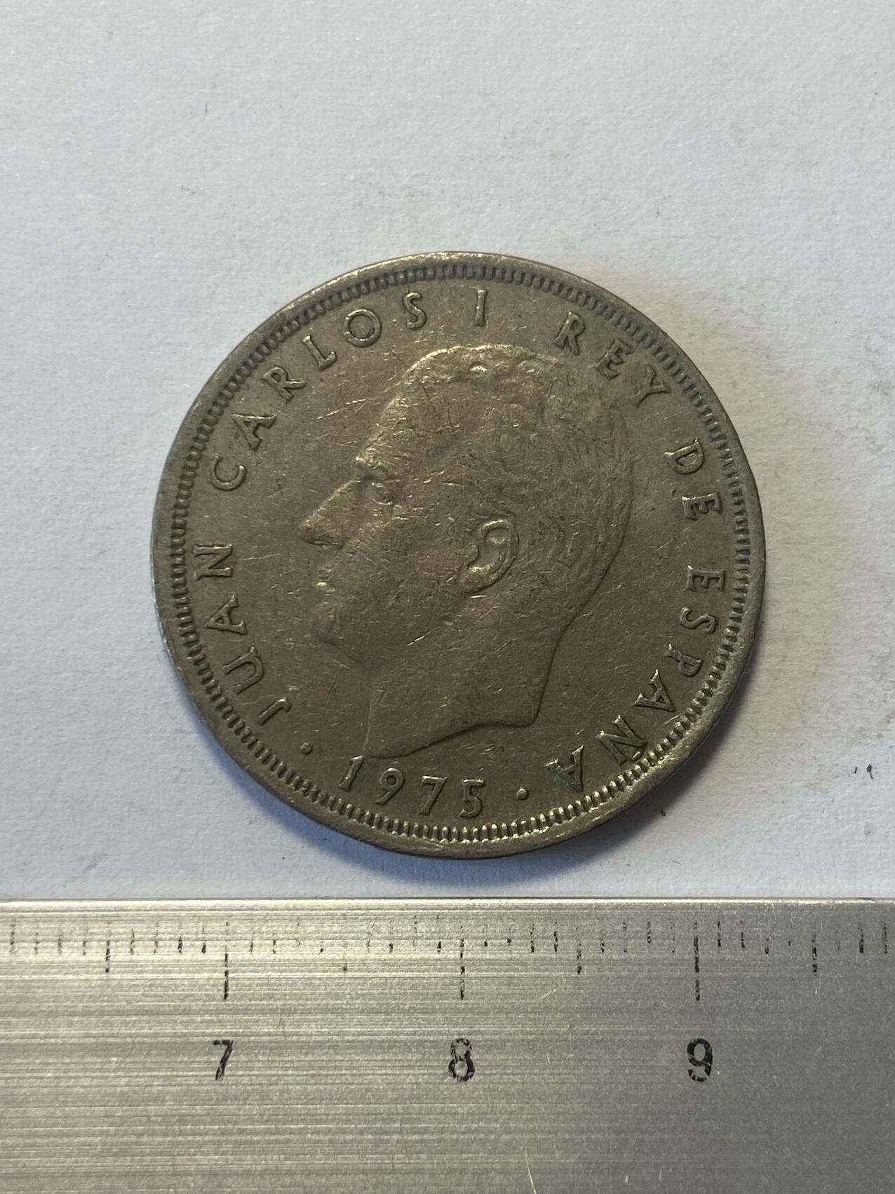 世界各国流通币纪念币等，第三期 1975年西班牙25比塞塔，好品