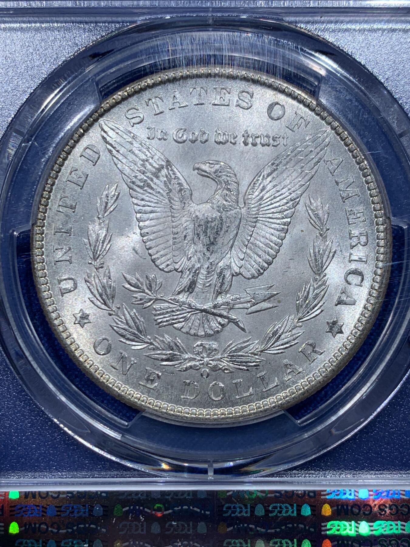 《竞宝斋》第366场 周日，周一 2场连拍 （全场包邮） PCGS MS64 美国1902年O版摩根一元银币 底板丝滑 年份也不错 淡黄彩可藏