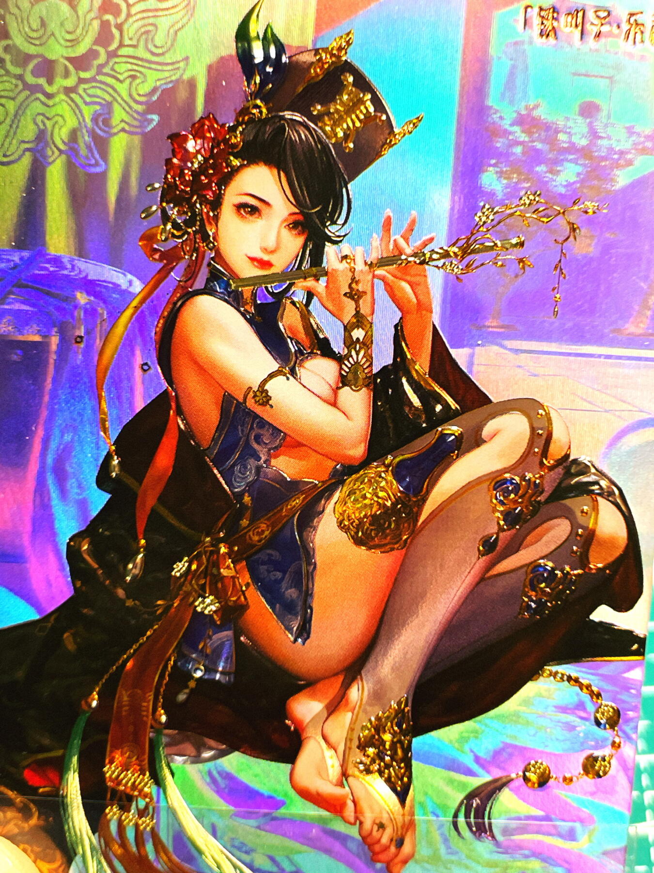 显眼宝第七期 私人收藏卡 卡玩帕克全息镭雕水浒神姬铁叫子乐和  单卡一张 颜值超高