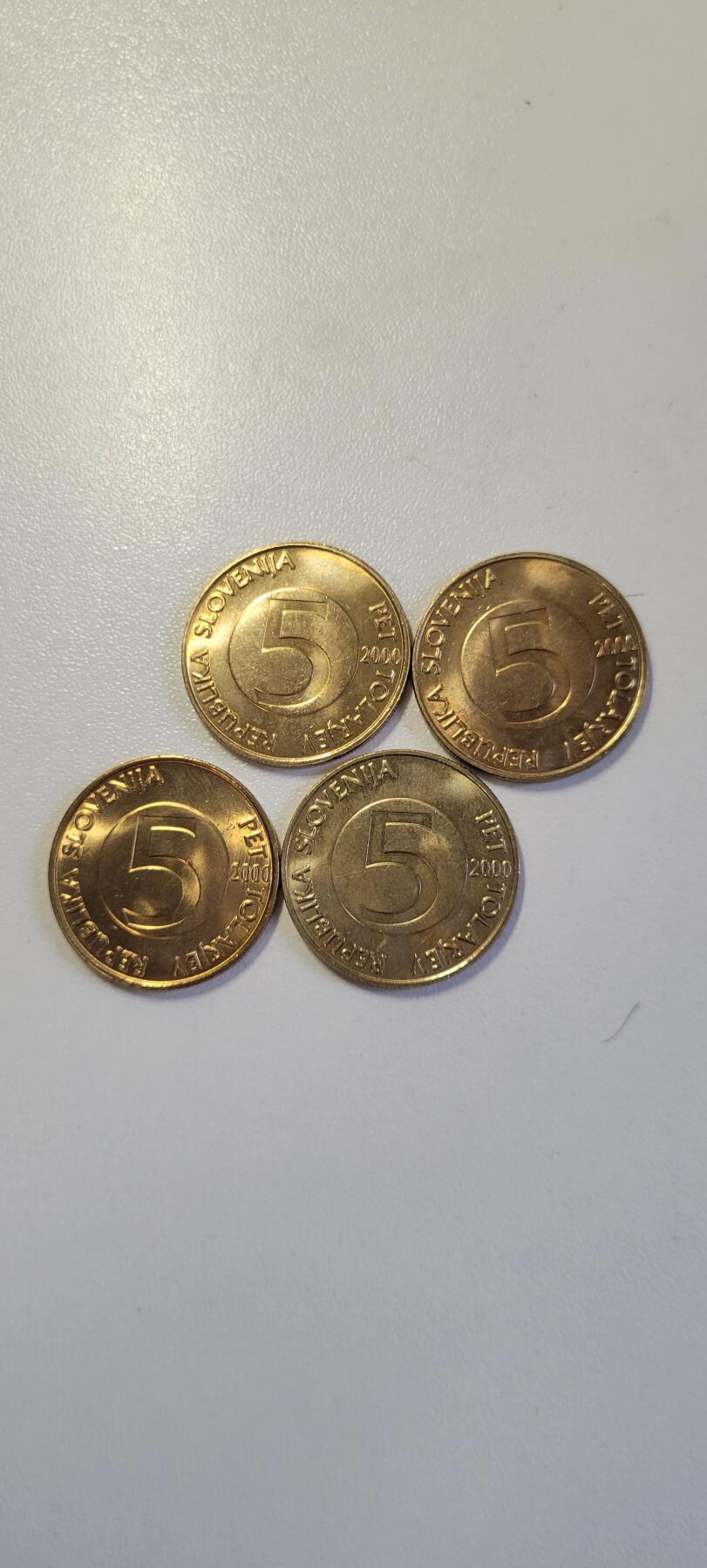 2025第十期 带光好品 长角羚羊 斯洛文尼亚 5托拉尔硬币 2000版4枚