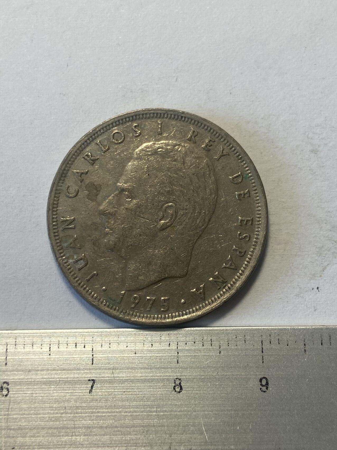 世界各国流通币纪念币等，第三期 1975年西班牙25比塞塔，好品