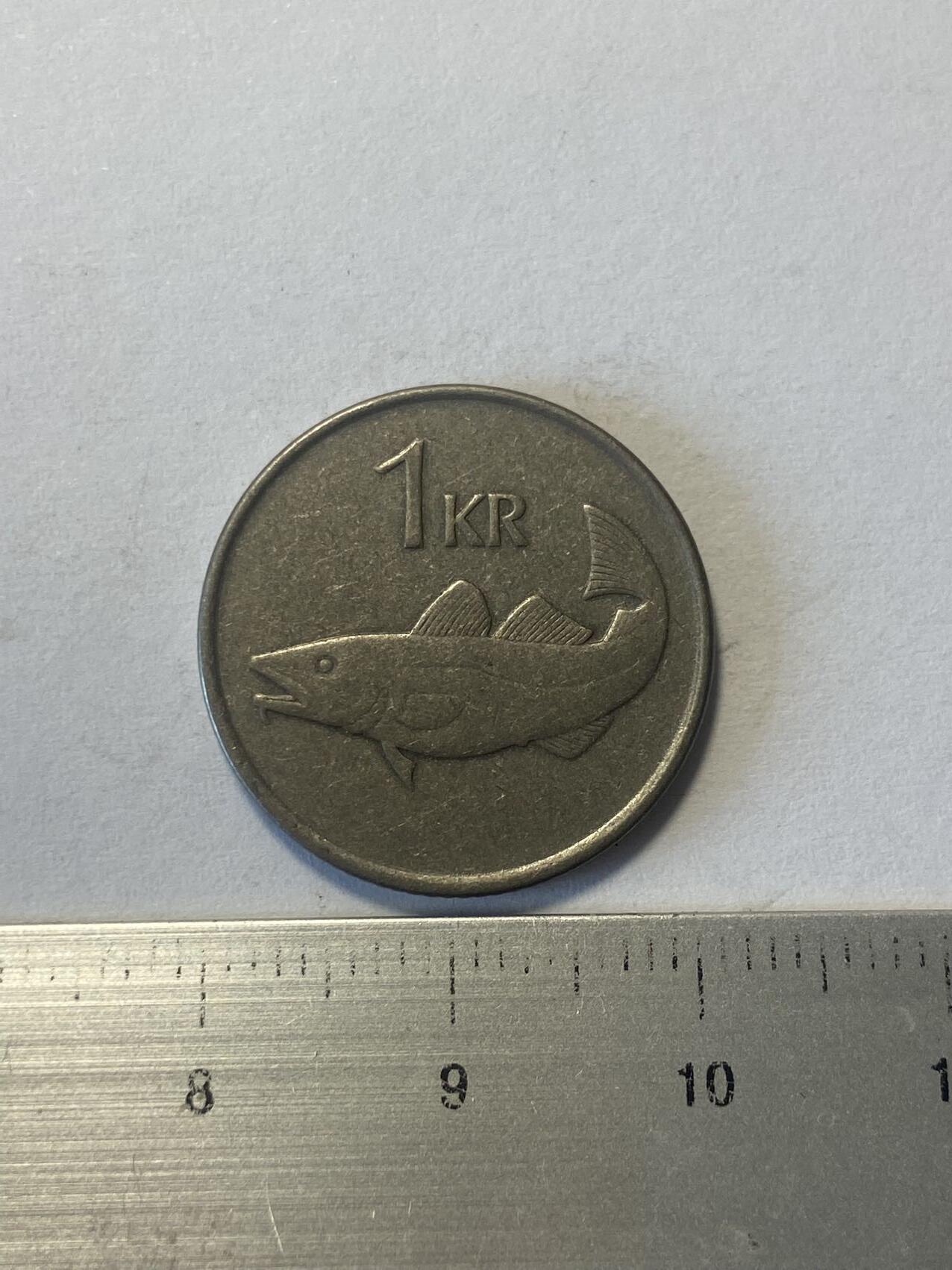 世界各国流通币纪念币等，第三期 1996年冰岛1克朗，好品