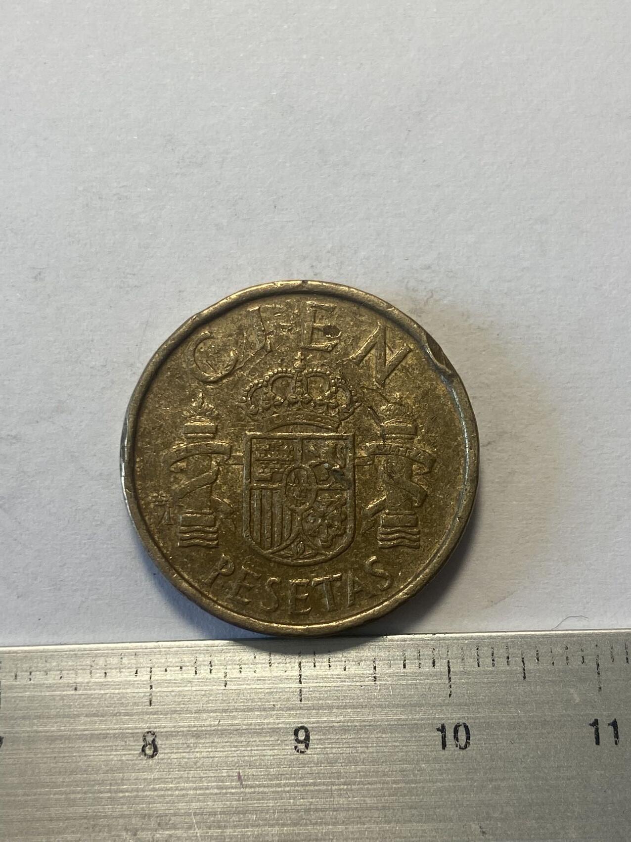 世界各国流通币纪念币等，第三期 1989年西班牙100比塞塔，旧品