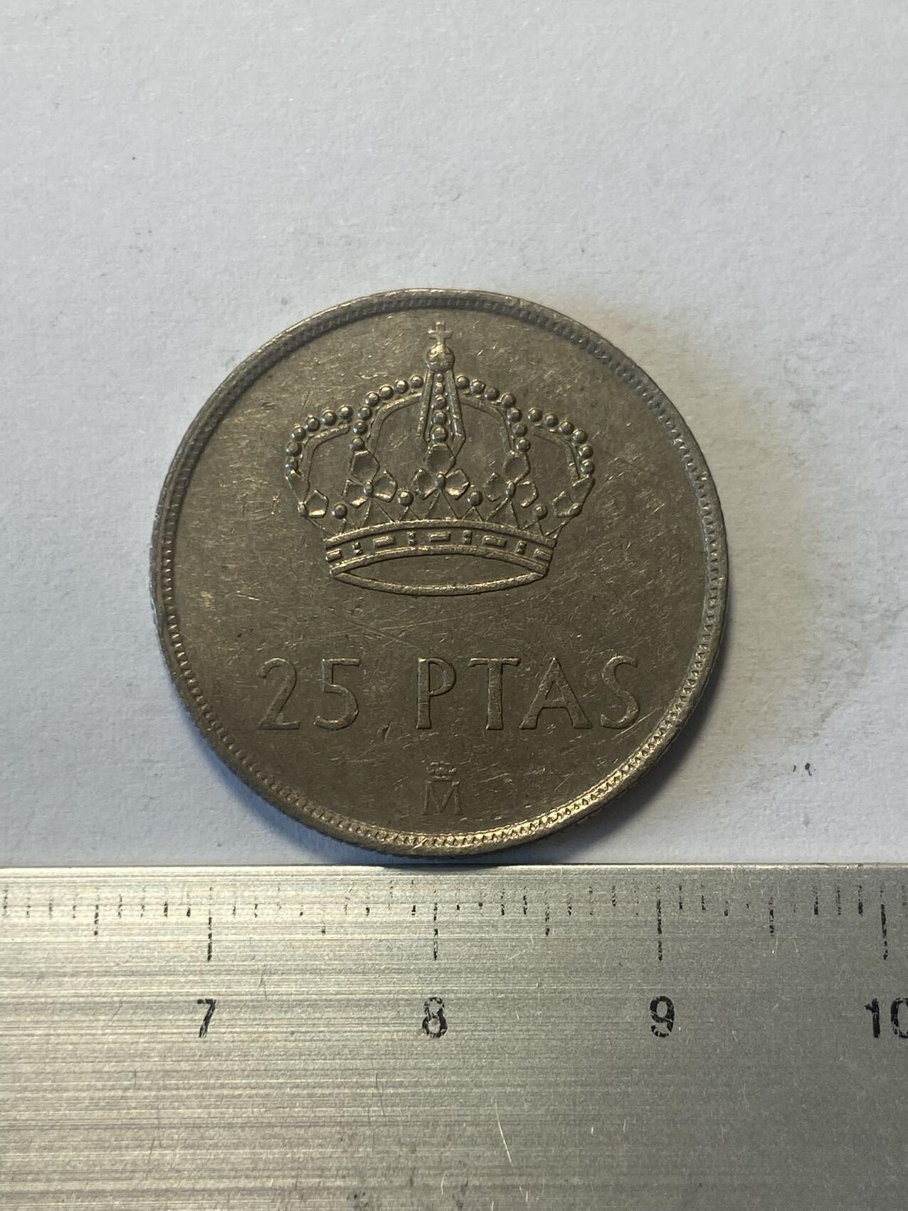 世界各国流通币纪念币等，第三期 1983年西班牙25比塞塔，好品