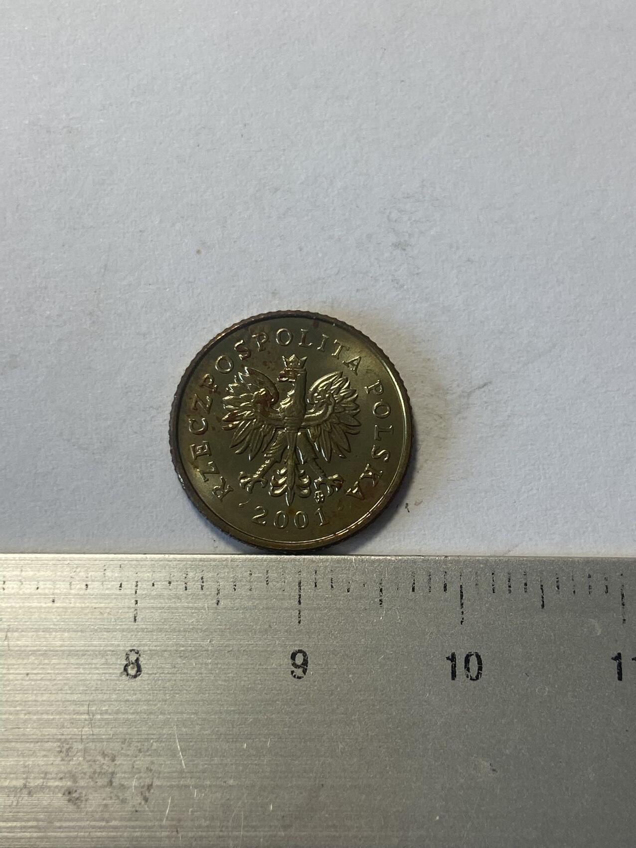 世界各国流通币纪念币等，第三期 2001年波兰1格罗申，微瑕