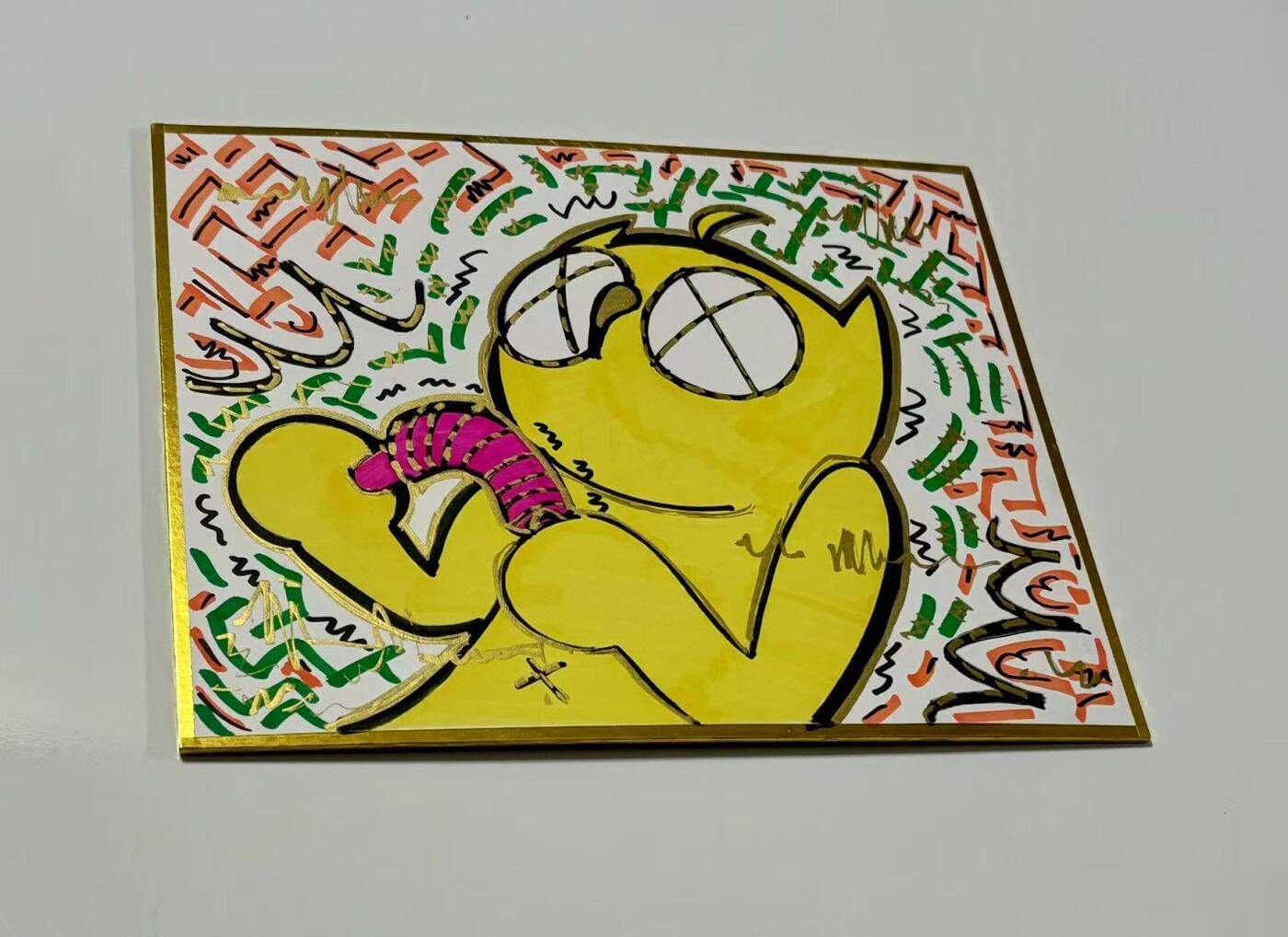 零元拍：歪歪亲笔签名原画色卡，尺寸：21/18厘米，不是复制画哦