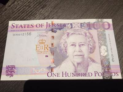 【世界钱币】精选微拍第173期暨2025年第12期  部分卖剩新品上架  2812年泽西岛100镑 纪念钞全新绝品无47尾号2156