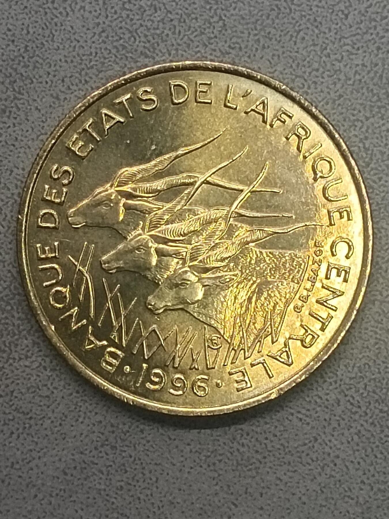 吉祥压岁钱外国硬币第59场 中非硬币1996