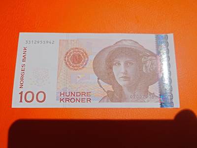 【世界钱币】精选微拍第173期暨2025年第12期  部分卖剩新品上架  2006年挪威100克朗 全新绝品尾号42