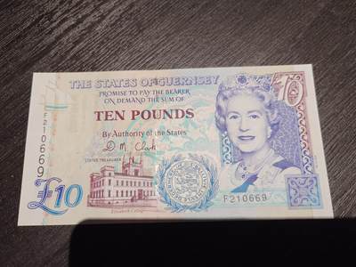 【世界钱币】精选微拍第173期暨2025年第12期  部分卖剩新品上架  1995年格恩西岛10镑 全新绝品无47尾号669
