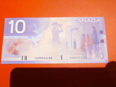 【世界钱币】精选微拍第173期暨2025年第12期  部分卖剩新品上架  2002年加拿大10元旅版 初版全新绝品尾号4456