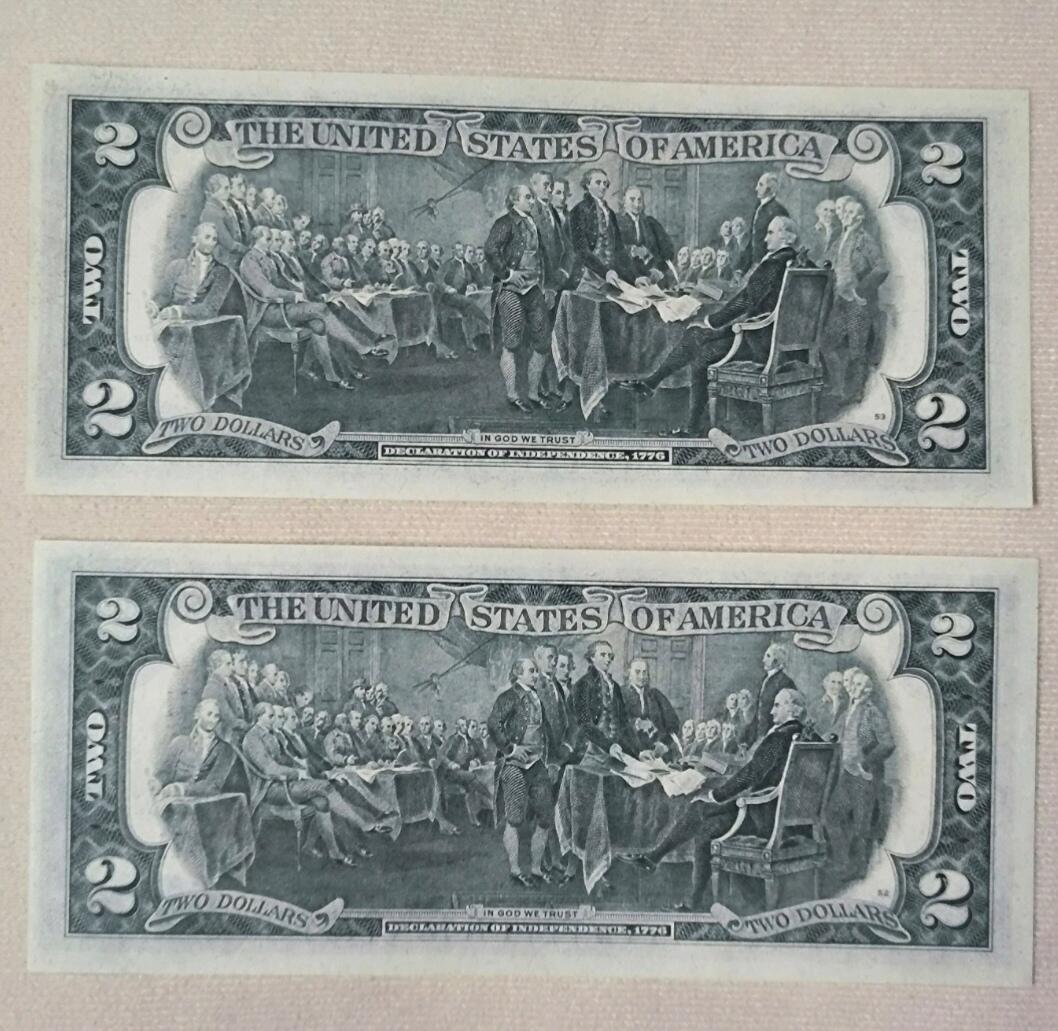 美国纸币 1976年 2美元 K区首发A冠 全程无4  全新UNC 单价