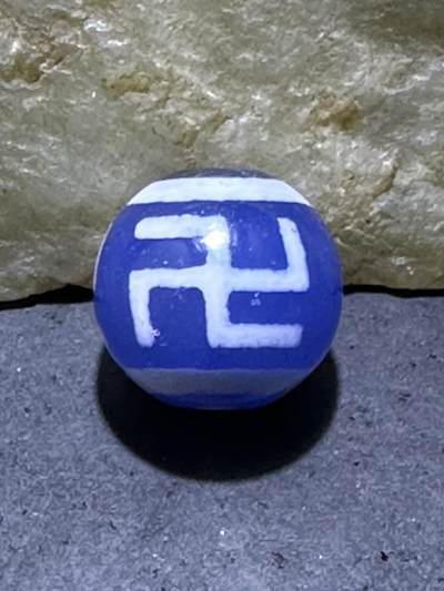 仅此一颗，精美藏传蓝玉髓万字符天珠一颗 - 仅此一颗，精美藏传蓝玉髓万字符天珠一颗