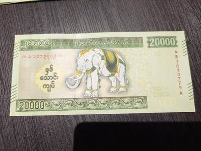 【世界钱币】精选微拍第173期暨2025年第12期  部分卖剩新品上架  缅甸20000 全新绝品无4尾号779