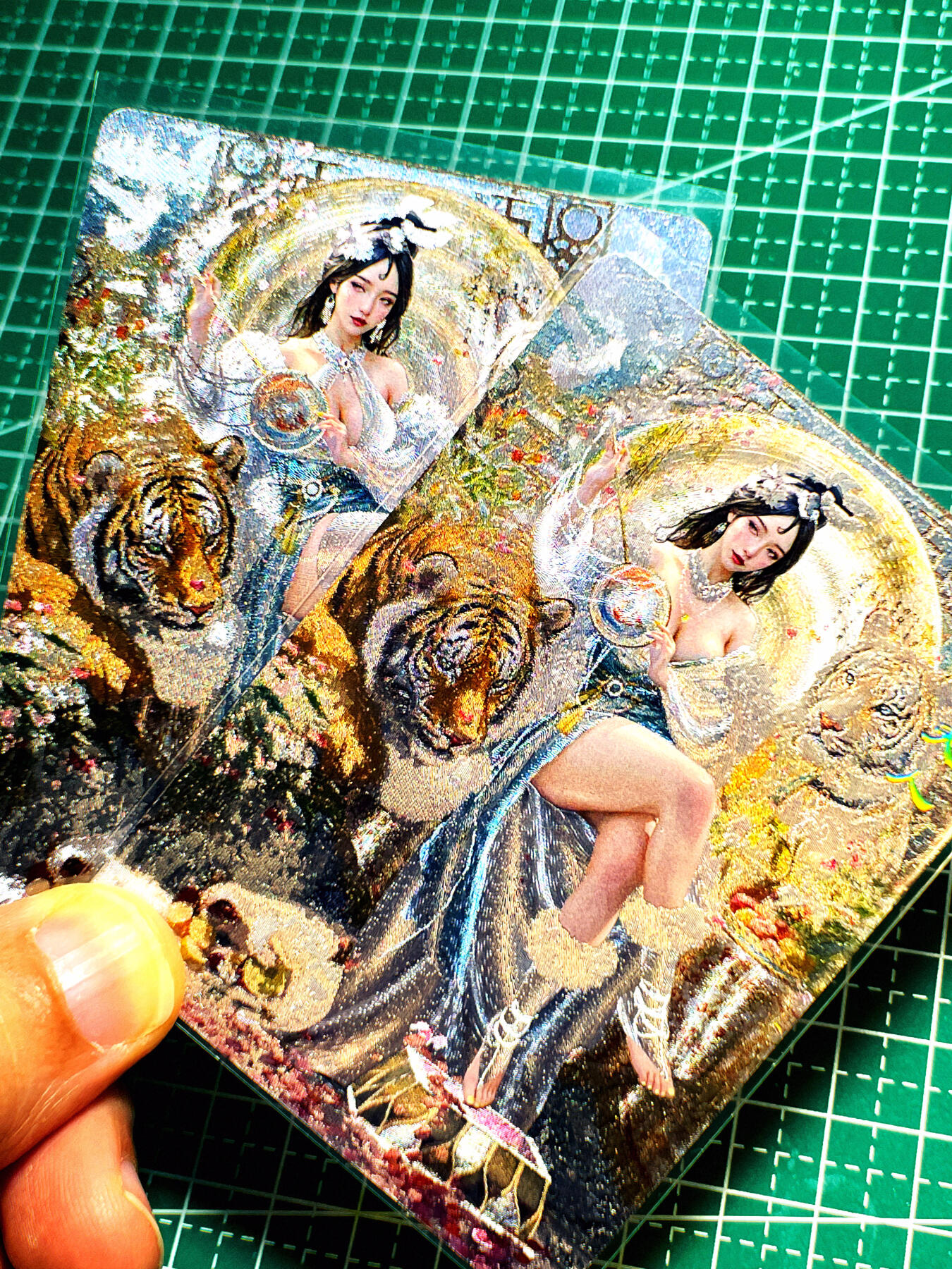 显眼宝第七期 私人收藏卡 燎原卡牌 妖姬传 粗闪 地涌夫人 一对2张