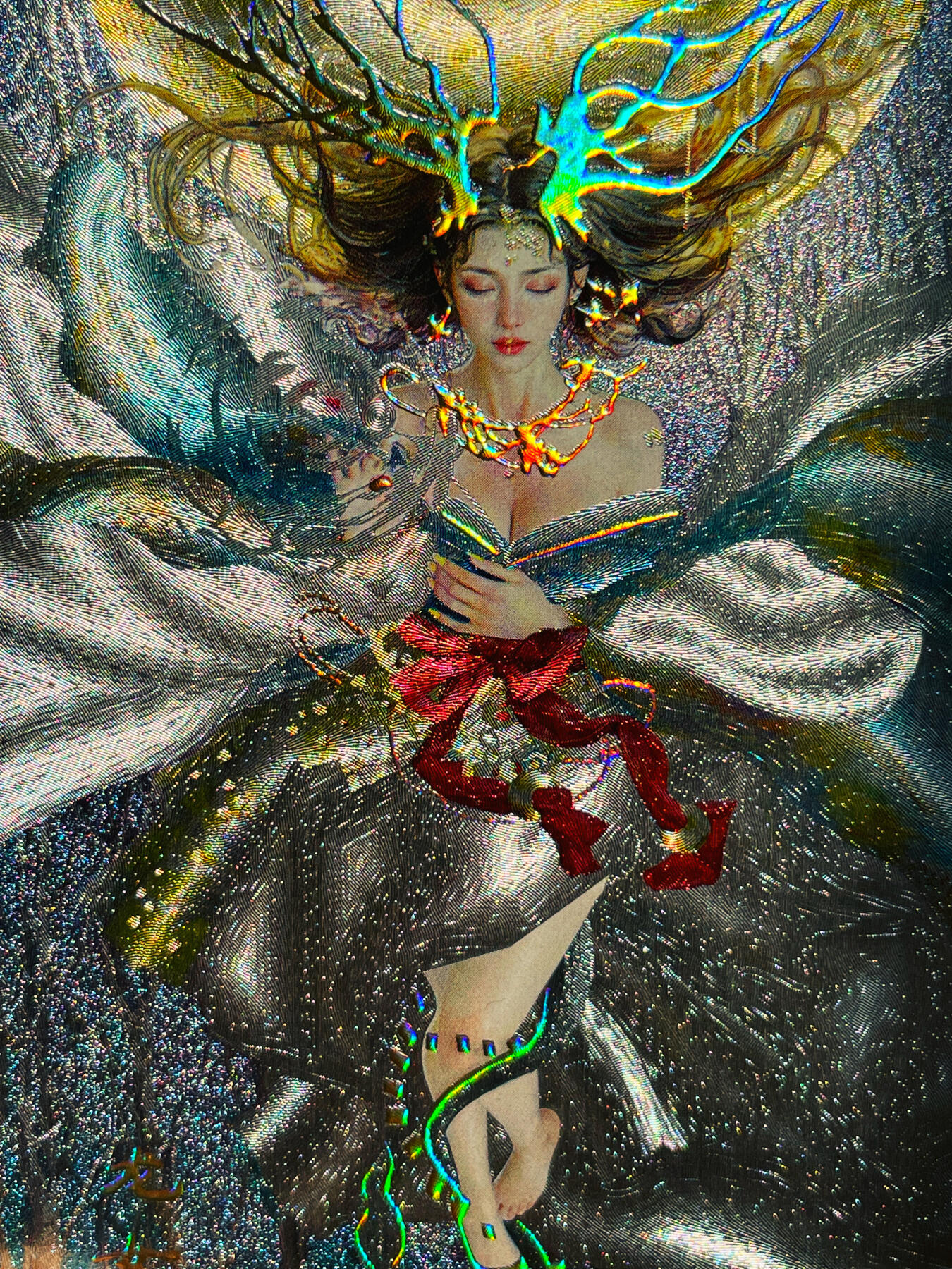 显眼宝第七期 私人收藏卡 燎原卡牌 妖姬传 幻彩折光 龙女一对2张 有细节图