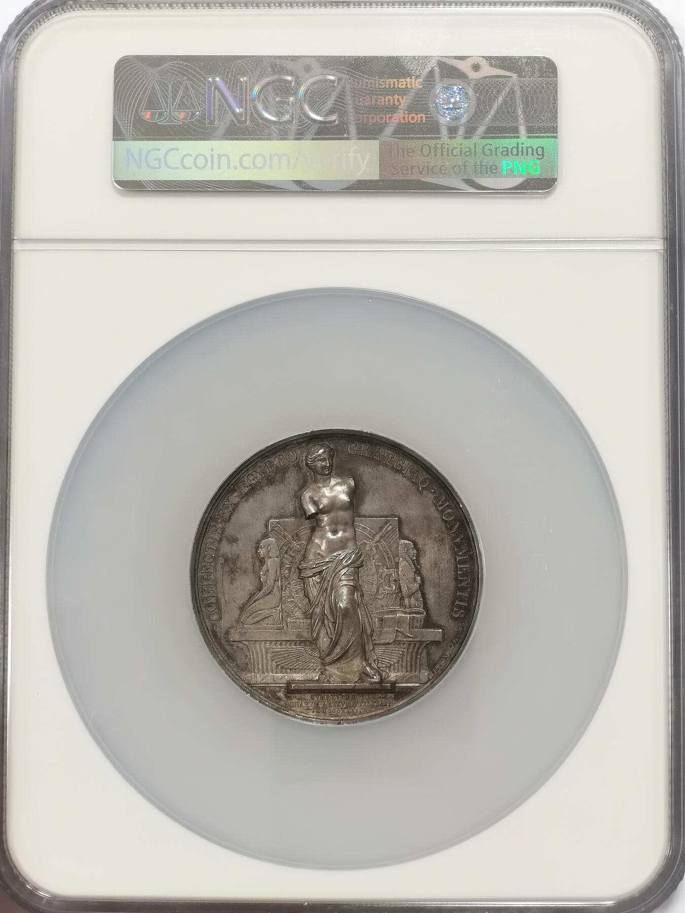 博洋堂“满目春色”三月精品专场暨第116期（全场包邮） NGC MS62 1822年法国路易十八维纳斯银章，直径51mm，经典维纳斯浮雕像，状态一流