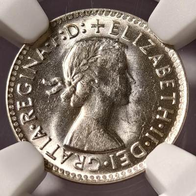 紫瑗钱币——第573期 - 澳大利亚 1964年 伊丽莎白二世 3便士 银币 NGC MS64