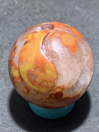 精美冰飘亚光战国红玛瑙手工俏色巧雕太极阴阳鱼2.0圆珠一个， - 精美冰飘亚光战国红玛瑙手工俏色巧雕太极阴阳鱼2.0圆珠一个，