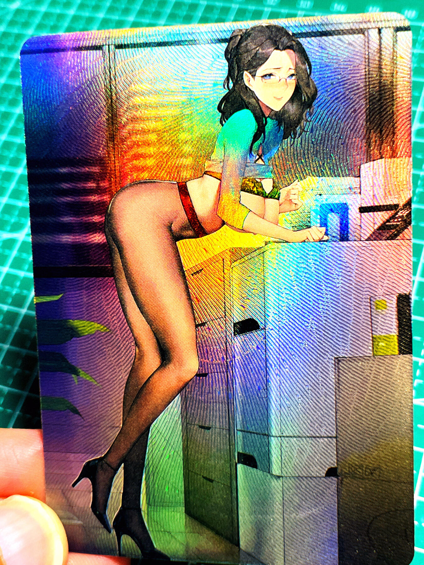 显眼宝第七期 私人收藏卡 未知卡牌 办公室少妇系列 01号 折光彩闪工艺 大卡尺寸 83*66