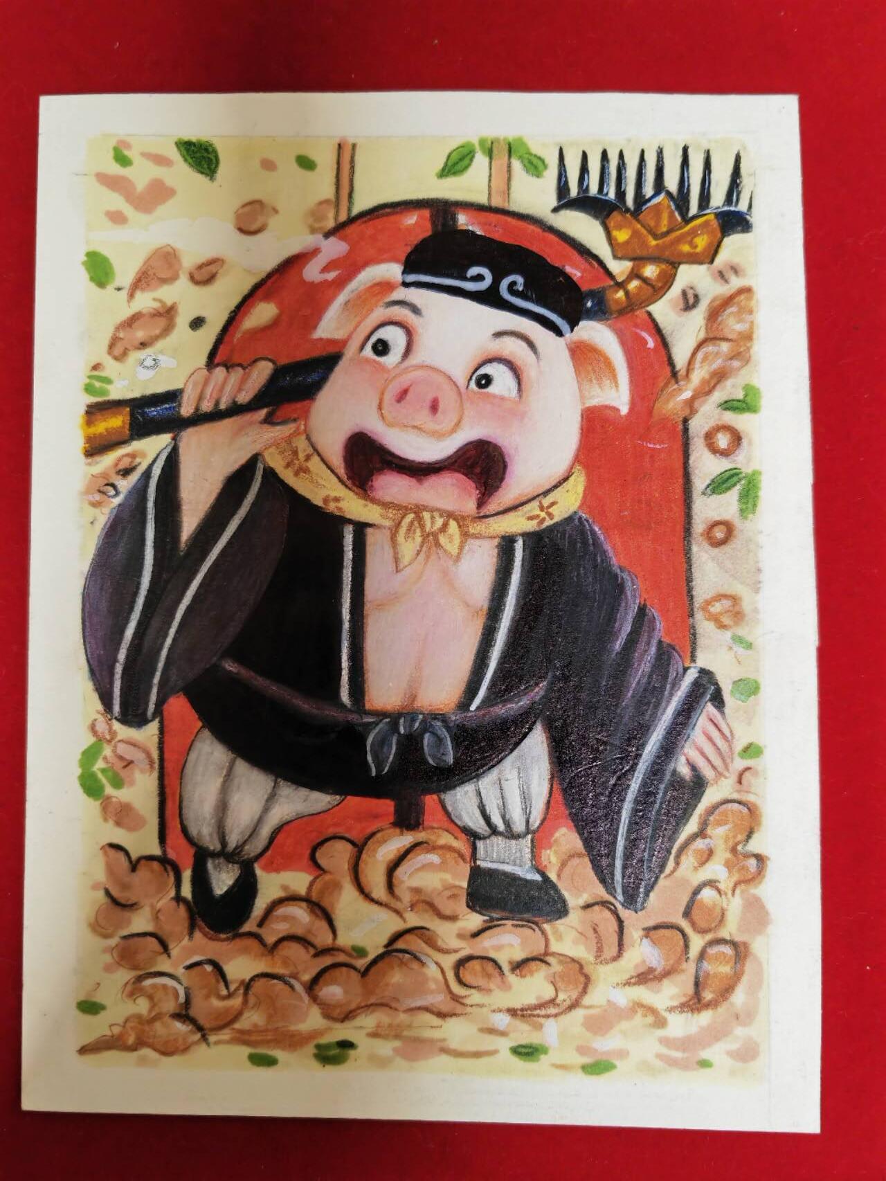 阳大大卡牌超级大甩拍第45期（周五晚上八点半截拍，持续收拍品，进群福利早知道） 【手绘原稿】山河潮玩 天空 猪八戒 尺寸约11*15 母卡可遇不可求