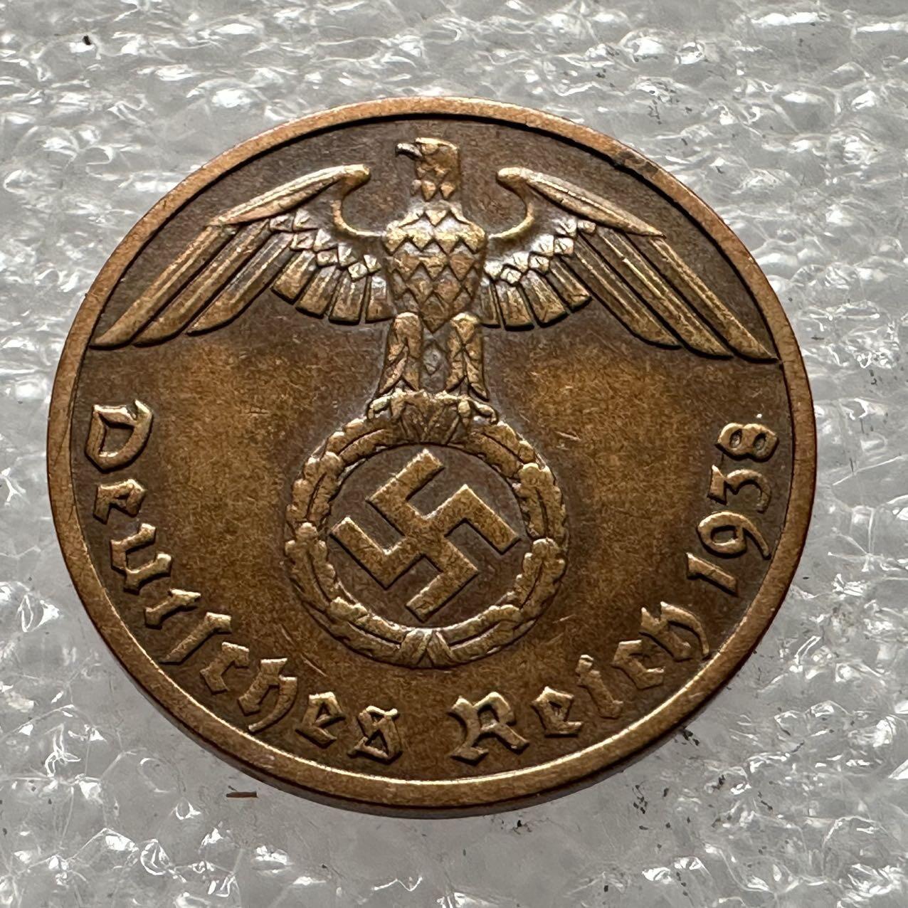 🌹外币初藏🌹🐯2025年第30场  每周二四六晚8️⃣点 接代拍 德国1938年一芬尼 铜币