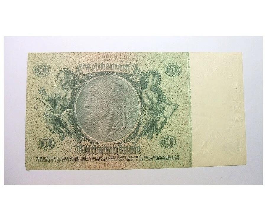 德国第三帝国1933年银行家50马克 无字母花纹水印版 极美品