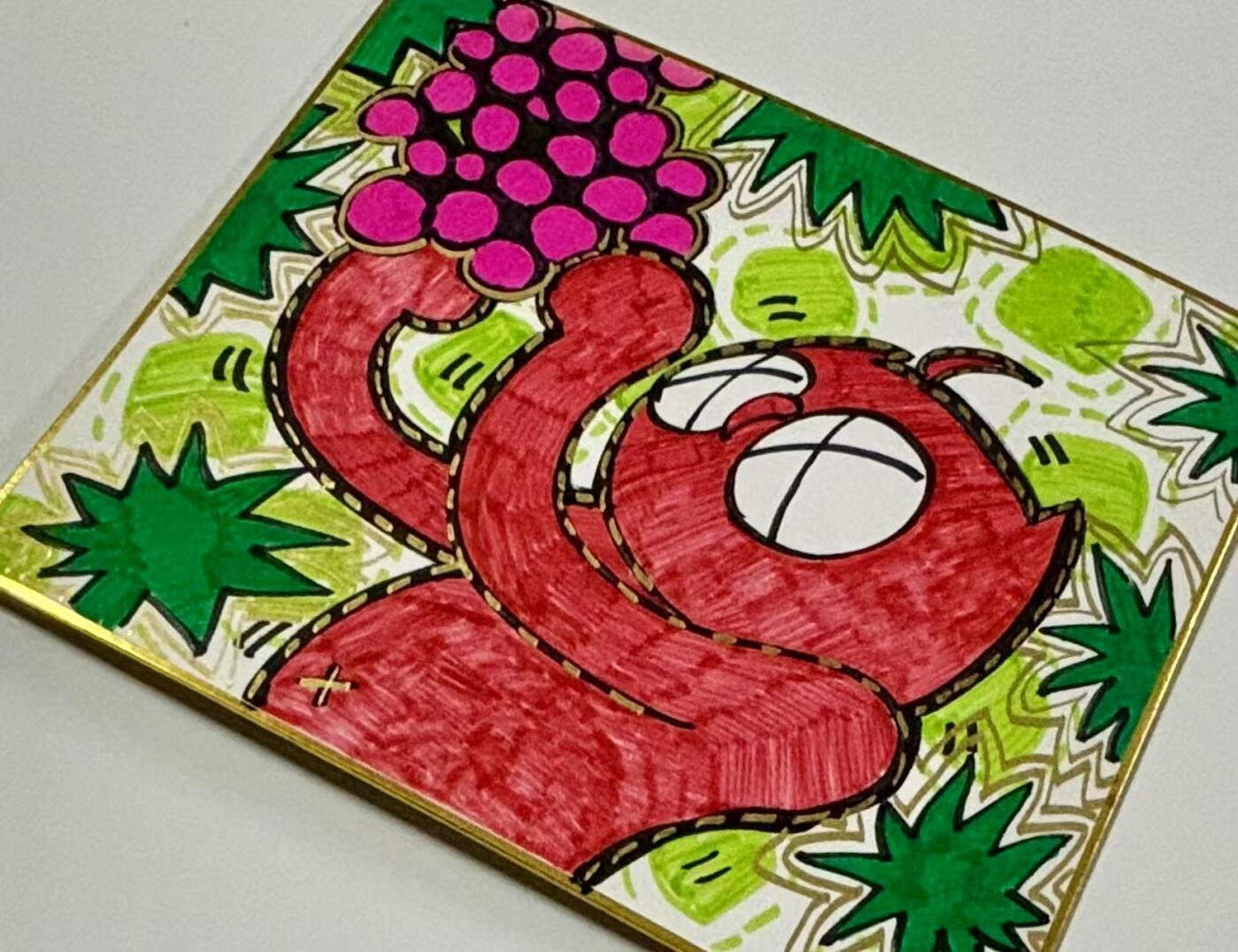 零元拍：歪歪亲笔签名原画色卡，尺寸：21/18厘米，不是复制画哦