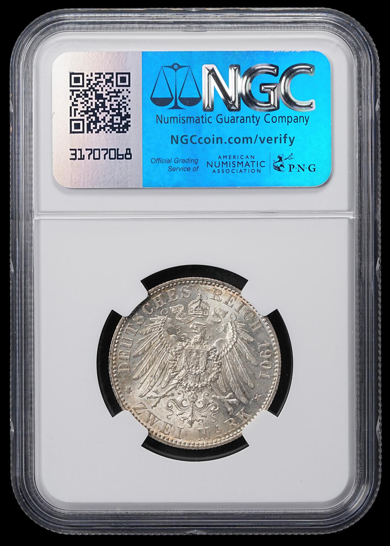 修遠堂世界钱币第六十三期 NGC MS64 1901年普鲁士建国200周年2马克银币