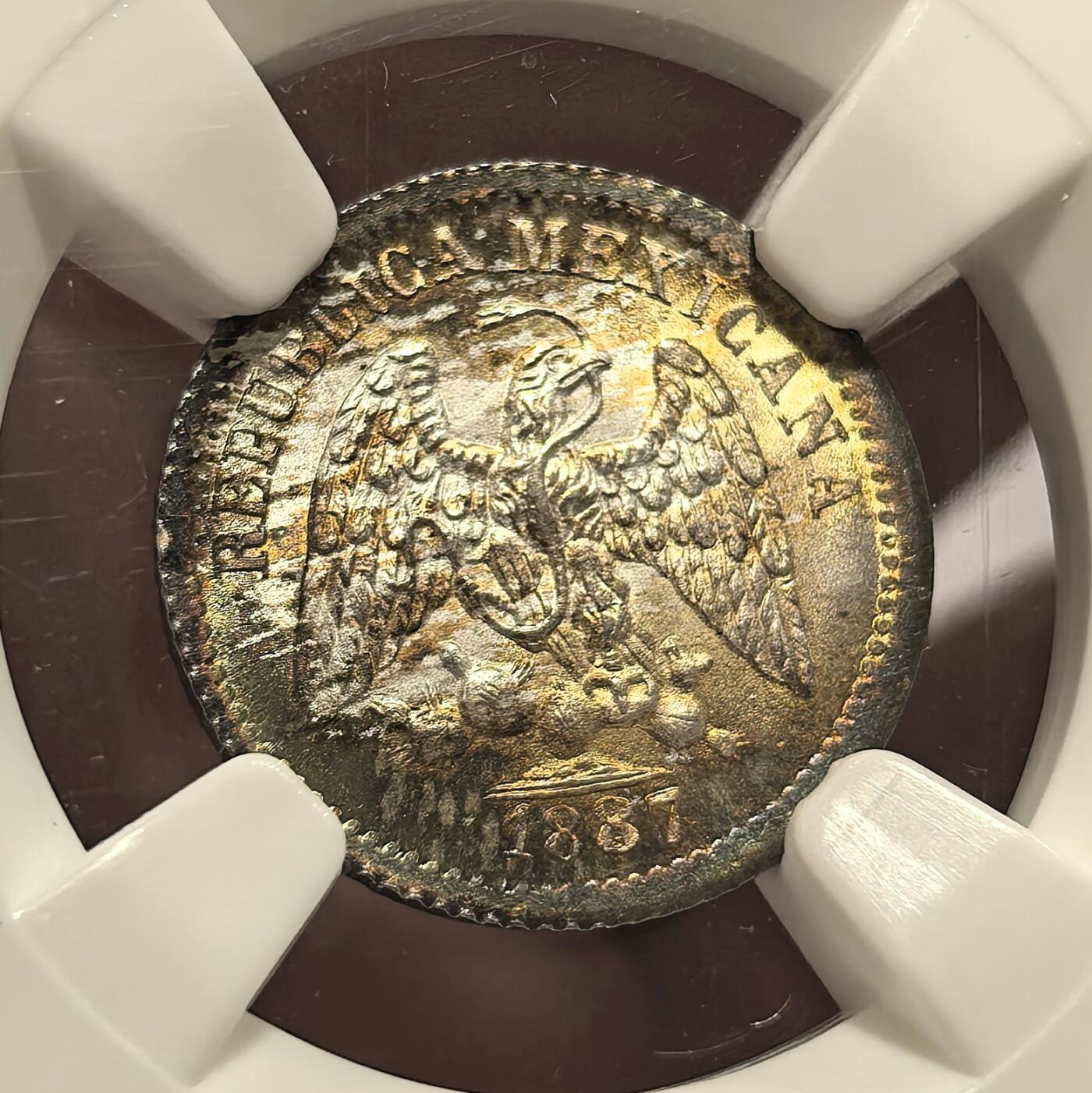 博洋堂“满目春色”三月精品专场暨第116期（全场包邮） 亚军分！NGC MS67 墨西哥1887年Pi厂5C小鹰洋
